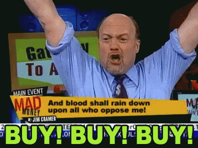 Man In Blue Shirt And Tie Screaming Mad Money GIF