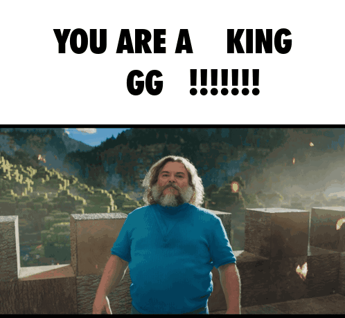 Man In Blue Shirt By Mountain Saying You Are A King GG GIF