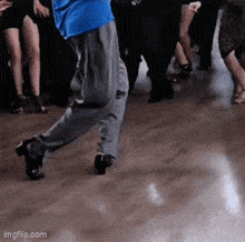 Man In Blue Shirt Dancing GIF