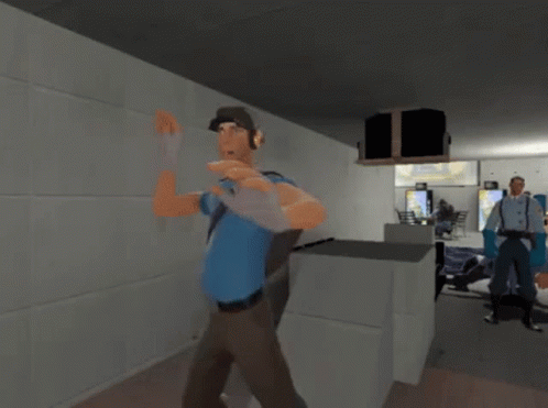Man in Blue Shirt Holding Gun