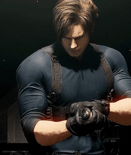 Man in Blue Shirt Holding Gun