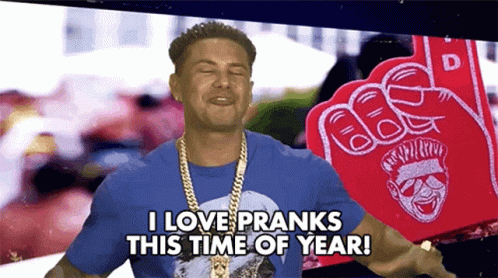 Man in Blue Shirt I Love Pranks