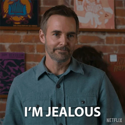 Man In Blue Shirt I'm Jealous GIF