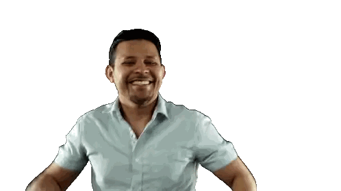 Man in Blue Shirt Making Funny Face