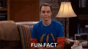 Man in Blue Shirt on Couch With Fun Fact