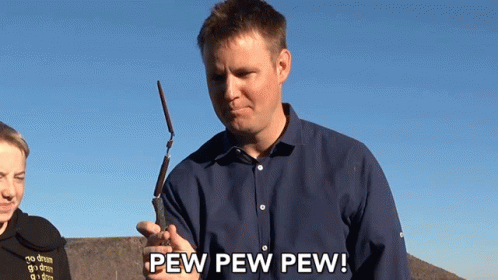 Man In Blue Shirt Pew Pew Pew GIF