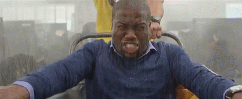Man In Blue Shirt Riding Roller Coaster GIF