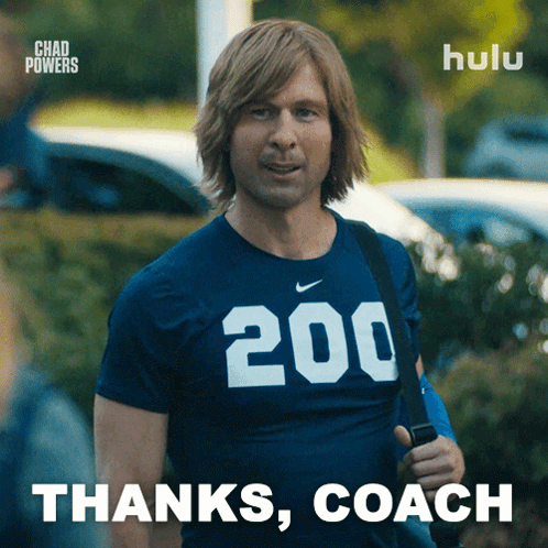 Man in Blue Shirt Saying 200