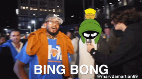 Man In Blue Shirt Saying Bing Bong GIF