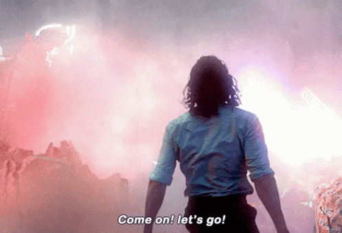 Man In Blue Shirt Saying Come On Let's Go GIF