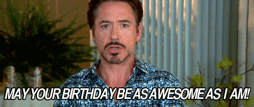 Man in Blue Shirt Saying Happy Birthday