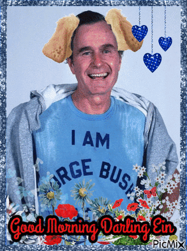 Man in Blue Shirt Saying I Am George Bush