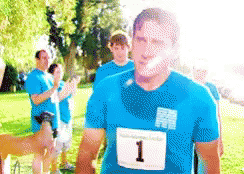 Man In Blue Shirt Saying I'm Fast GIF