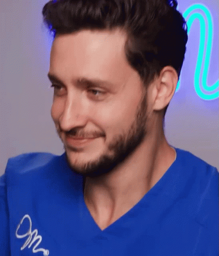 Man In Blue Shirt Saying Om GIF