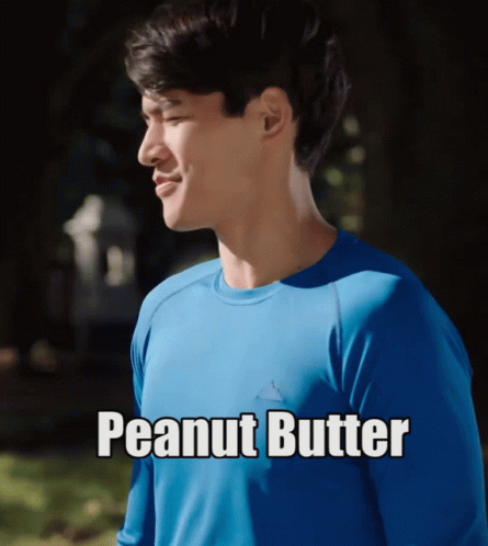 Man In Blue Shirt Saying Peanut Butter GIF