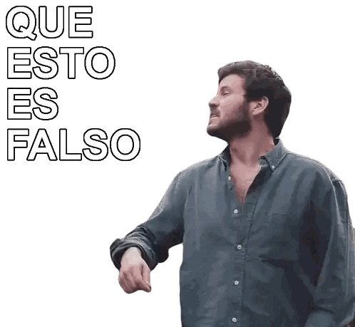 Man in Blue Shirt Saying Que Esto Es Falso