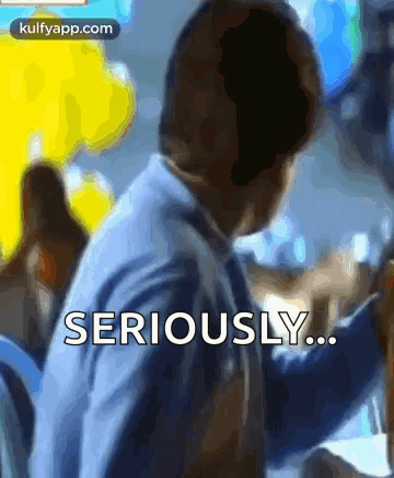 Man in Blue Shirt Saying Seriously