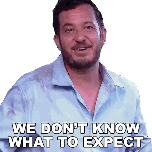 Man in Blue Shirt Saying We Don't Know What to Expect
