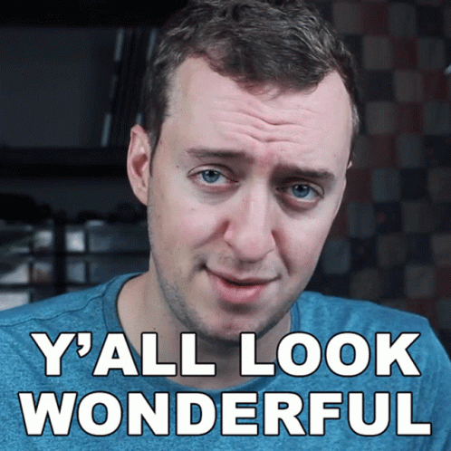 Man In Blue Shirt Saying Y'all Look Wonderful GIF