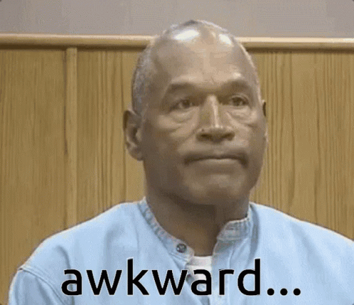 Man in Blue Shirt Says Awkward
