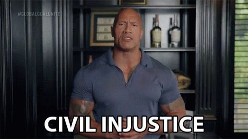 Man in Blue Shirt Says Civil Injustice