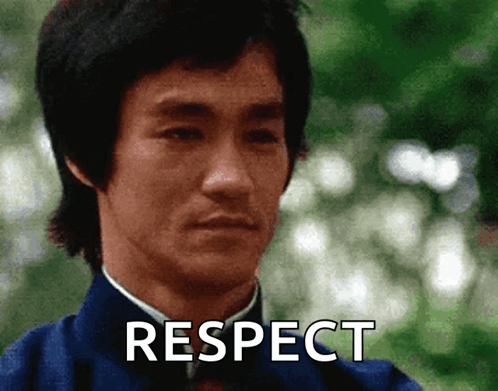 Man in Blue Shirt Says Respect