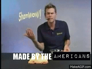 Man in Blue Shirt Says Shamwow Made by Americans