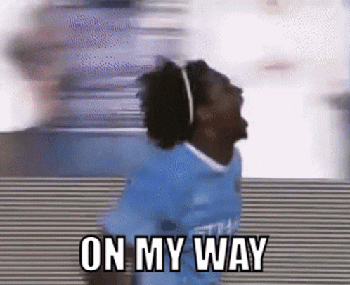 Man In Blue Shirt Screaming On My Way GIF