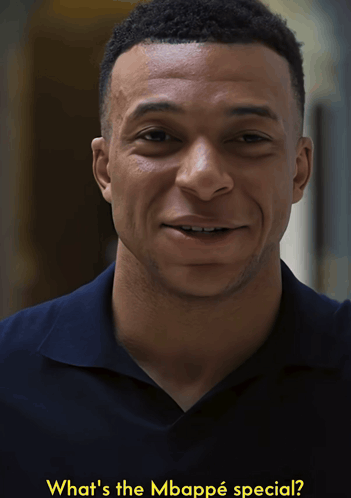 Man In Blue Shirt Smiling What's The Mbappe Special GIF