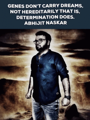 Man in Blue Shirt with Abhijit Naskar Quote