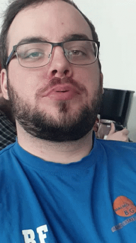 Man In Blue Shirt With BF GIF