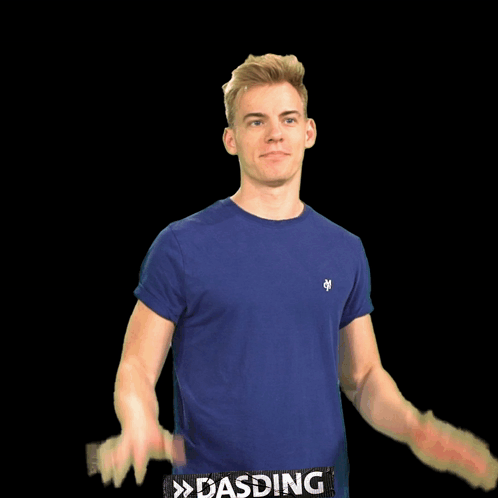 Man in Blue Shirt with Dasding