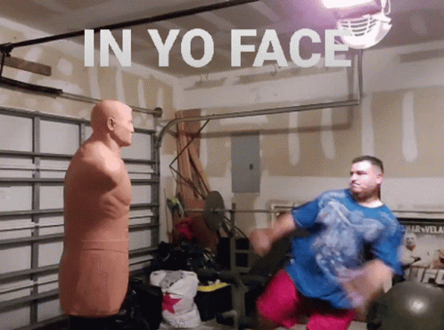 Man In Blue Shirt With Marvel GIF