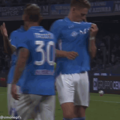 Man In Blue Shirt With Number 30 GIF