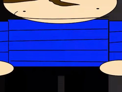Man in Blue Shirt with Stick Legs