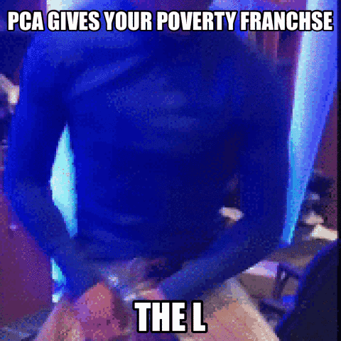 Man in Blue Shirt with Text