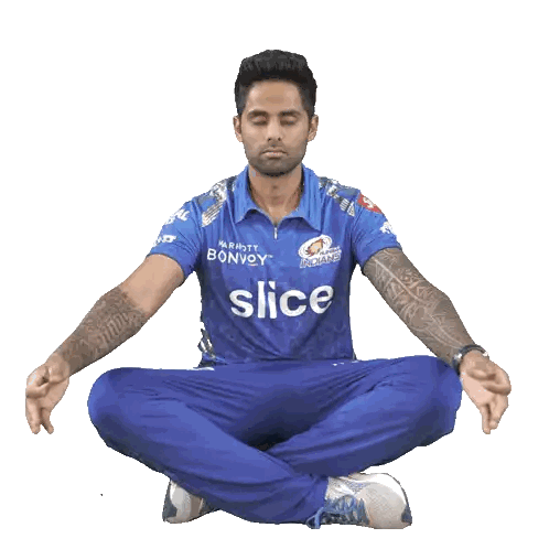 Man in Blue Slice Shirt Sitting Lotus