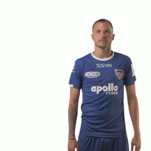 Man in Blue Ssvm Jersey with Apollo Tyres