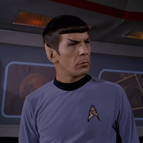 Man in Blue Star Trek Shirt