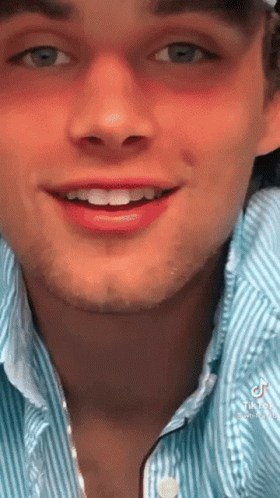 Man In Blue Striped Shirt And Hat GIF