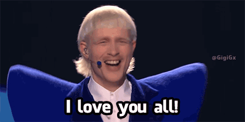 Man In Blue Suit Laughing I Love You All GIF