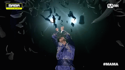 Man In Blue Suit On Mnet Show GIF