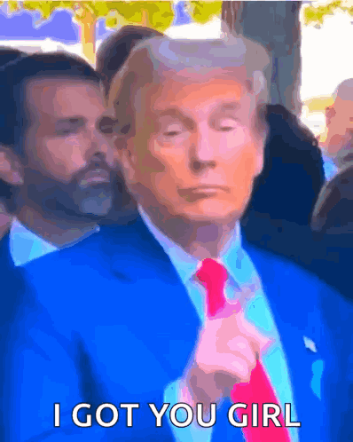 Man in Blue Suit Red Tie I Got You Girl