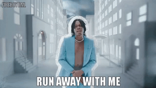 Man In Blue Suit Saying Run Away GIF