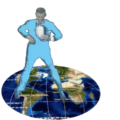 Man in Blue Suit Standing on Globe