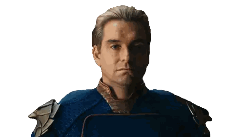 Man in Blue Suit with Gold Armor