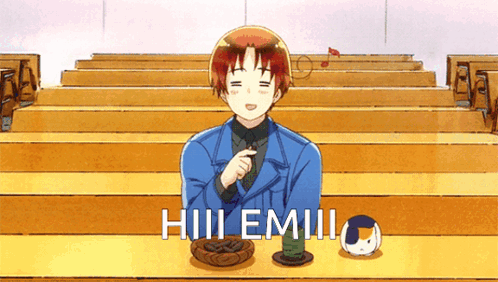 Man In Blue Suit With Hill Emilio On Table GIF