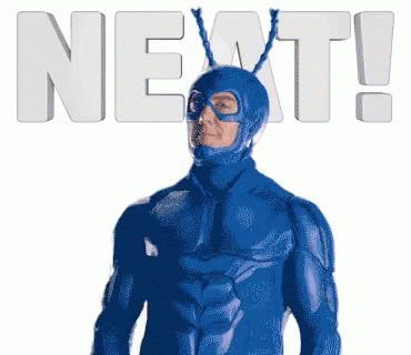 Man in Blue Superhero Costume Next