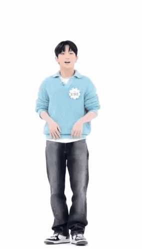 Man in Blue Sweater Dancing With Heart