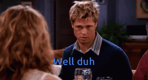 Man In Blue Sweater Talks Woman Well Duh GIF